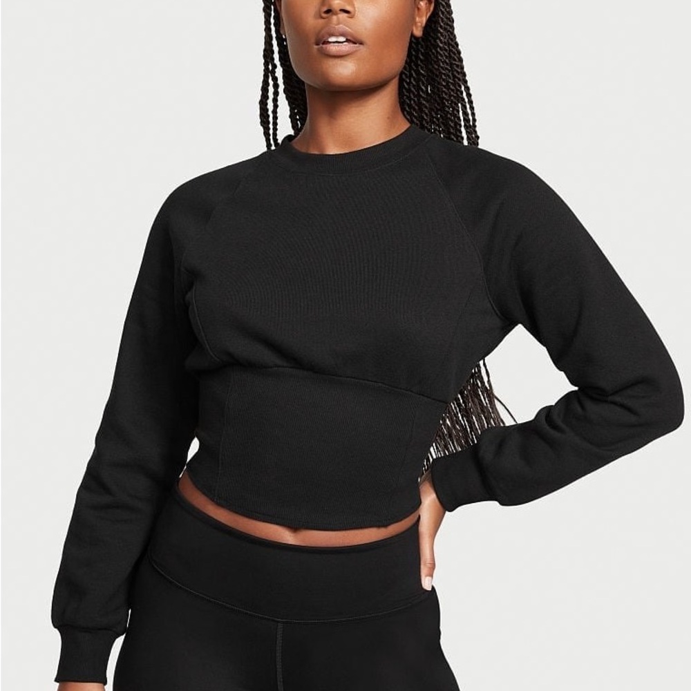 NWT VS Cotton Fleece Corset Crewneck